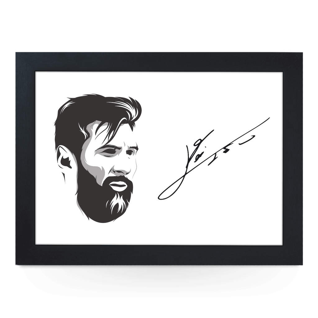 Lionel Messi Printed Signature Football Lap Tray - L653 - Cushioned Lap Trays by Yoosh