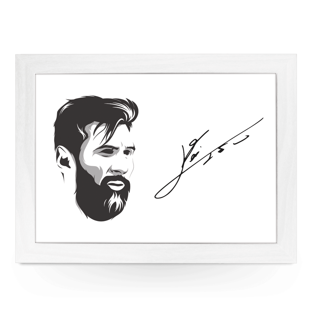 Lionel Messi Printed Signature Football Lap Tray - L653 - Cushioned Lap Trays by Yoosh