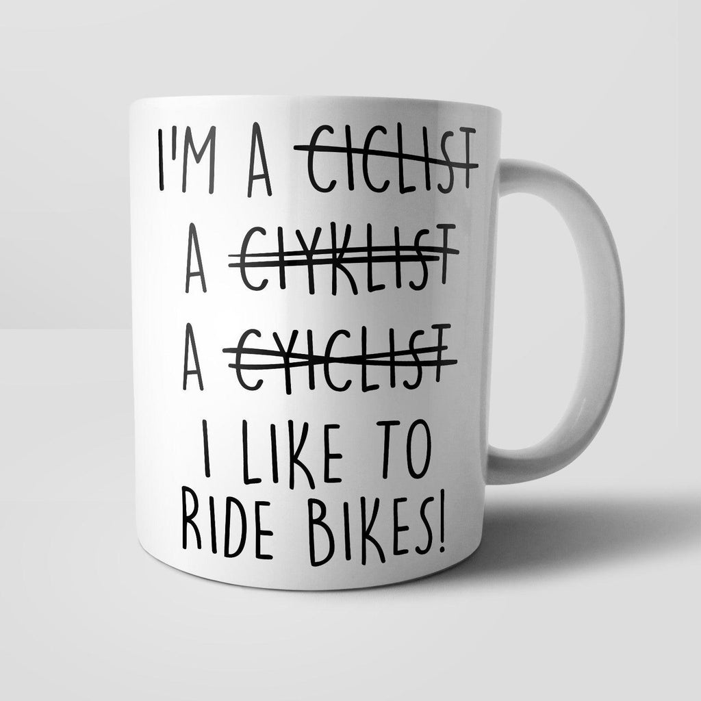 Misspelled Cyclist Mug - M005 Yoosh