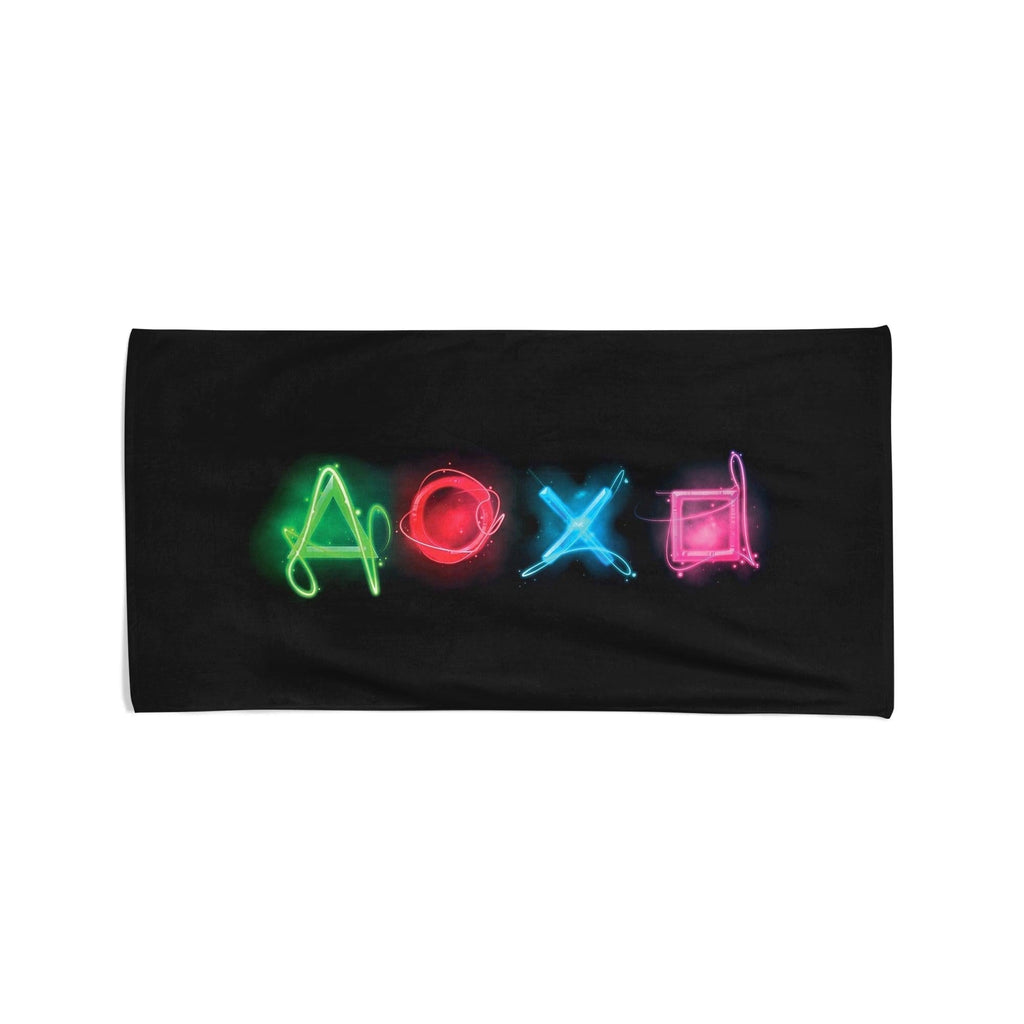 Neon PlayStation Buttons - Beach Towel Cushioned Lap Trays by Yoosh