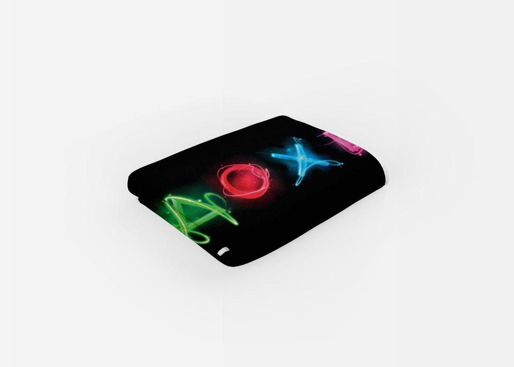 Neon PlayStation Buttons - Beach Towel Cushioned Lap Trays by Yoosh