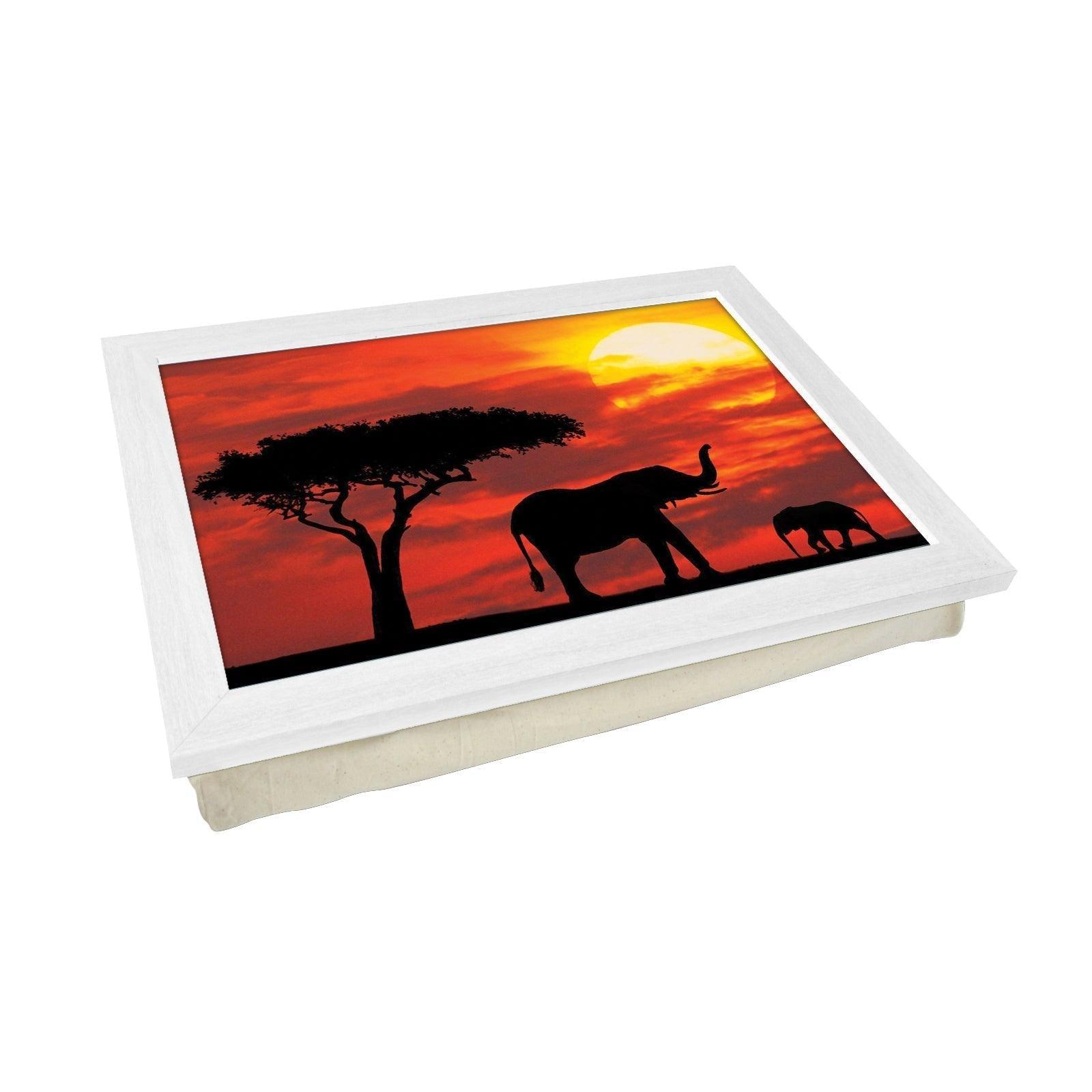 African Sunset Elephant Silhouette Lap Tray - L0357 Personalised Lap Trays