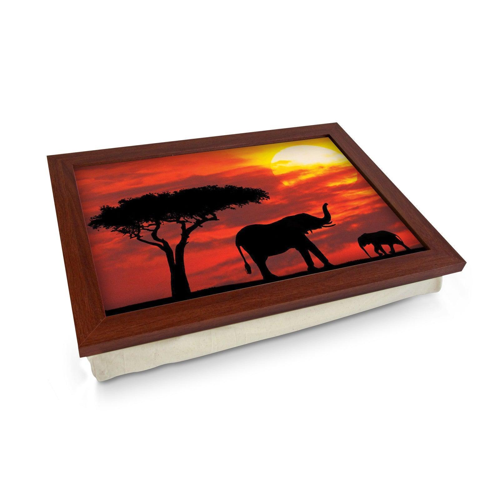 African Sunset Elephant Silhouette Lap Tray - L0357 Personalised Lap Trays