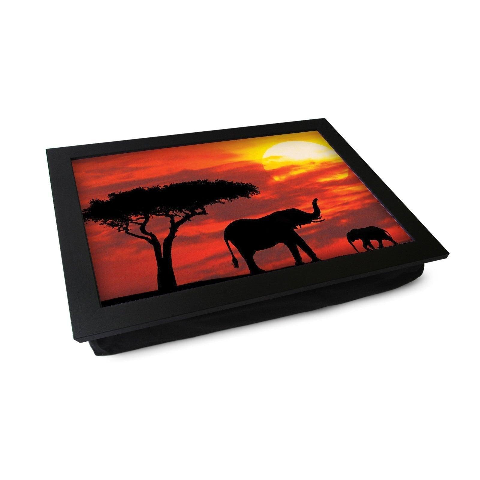 African Sunset Elephant Silhouette Lap Tray - L0357 Personalised Lap Trays