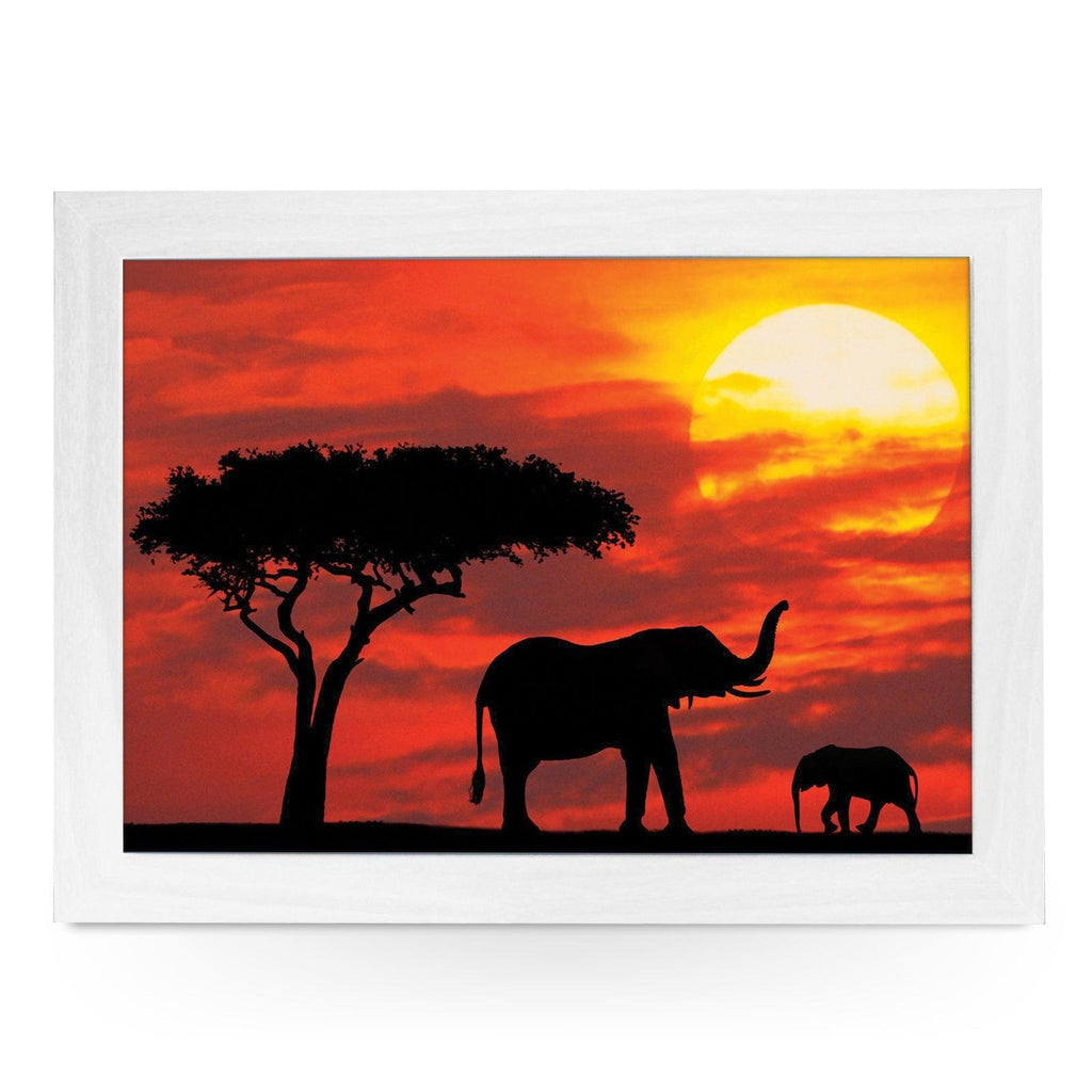 African Sunset Elephant Silhouette Lap Tray - L0357 Personalised Lap Trays