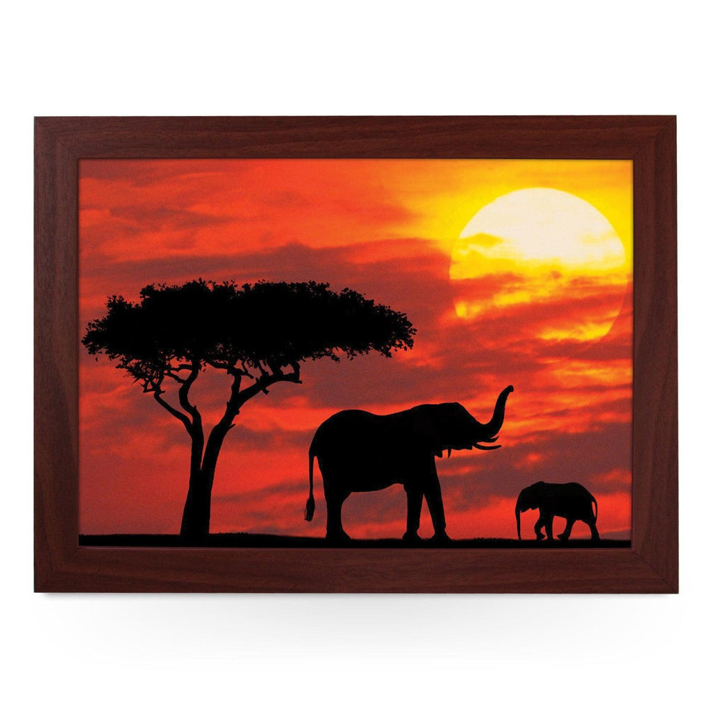 African Sunset Elephant Silhouette Lap Tray - L0357 Personalised Lap Trays