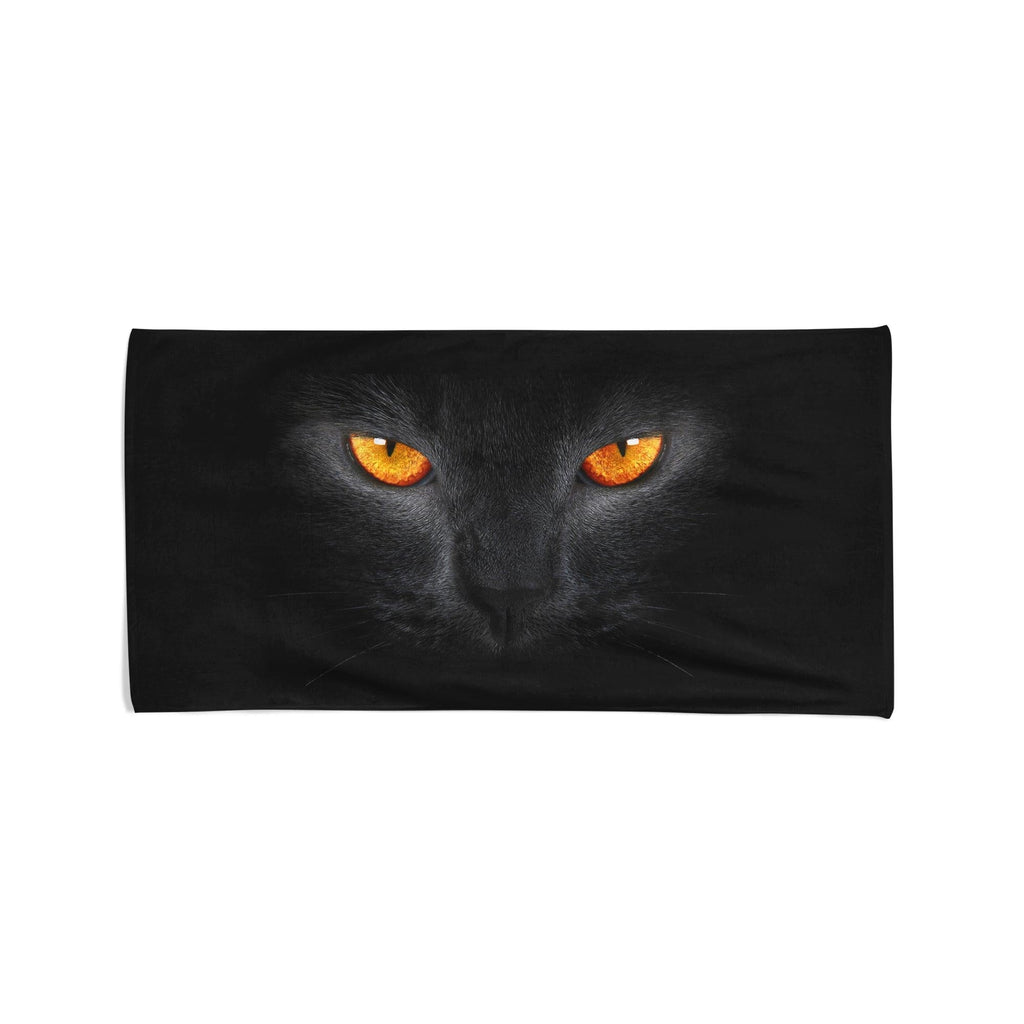 Orange Eyed Black Cat - Beach Towel Cushioned Lap Trays by Yoosh