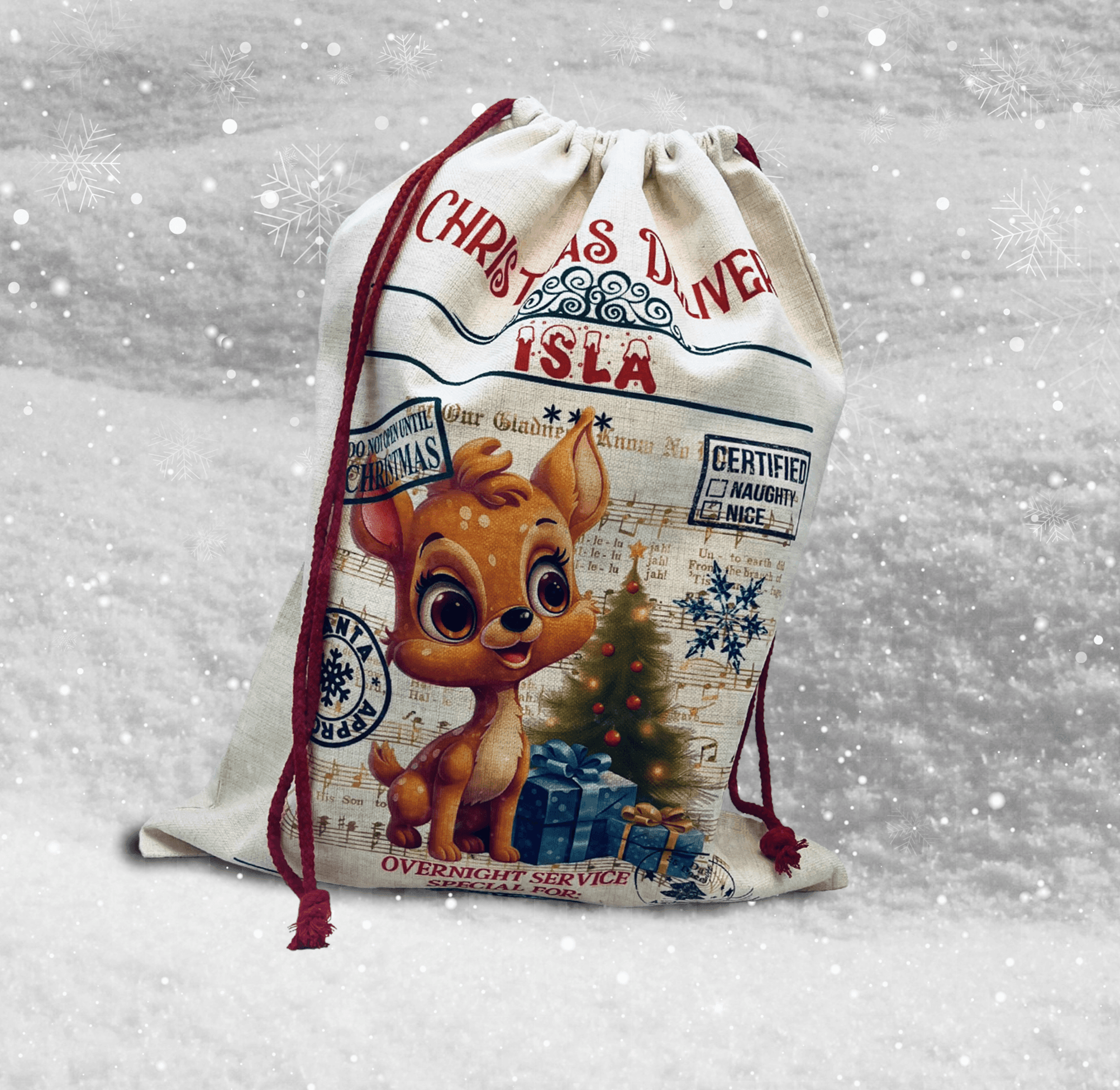 Personalised Christmas Drawstring Sack - Yoosh