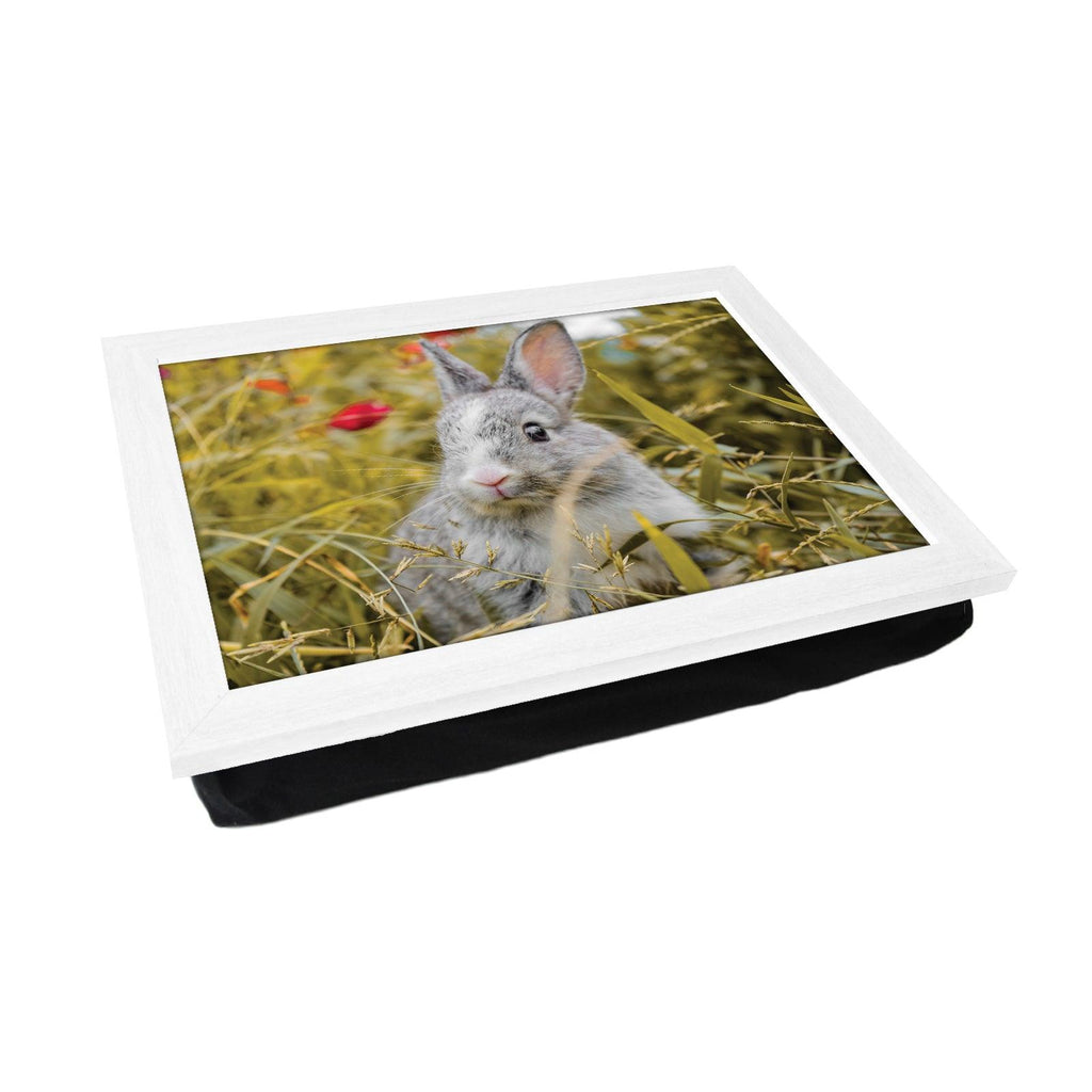 Rabbit In The Grass Lap Tray - L1195 - Cushioned Lap Trays by Yoosh