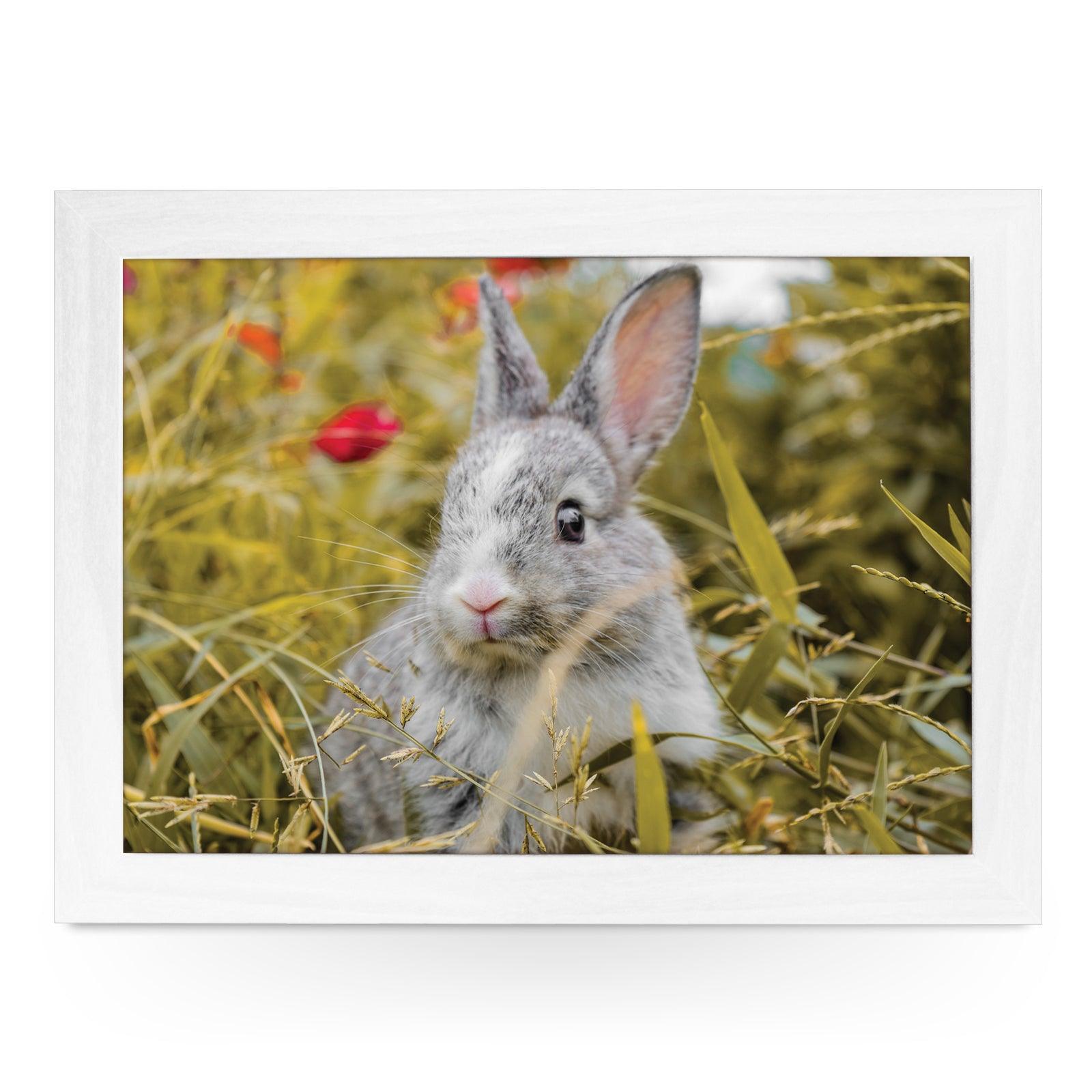 Rabbit In The Grass Lap Tray - L1195 - Cushioned Lap Trays by Yoosh
