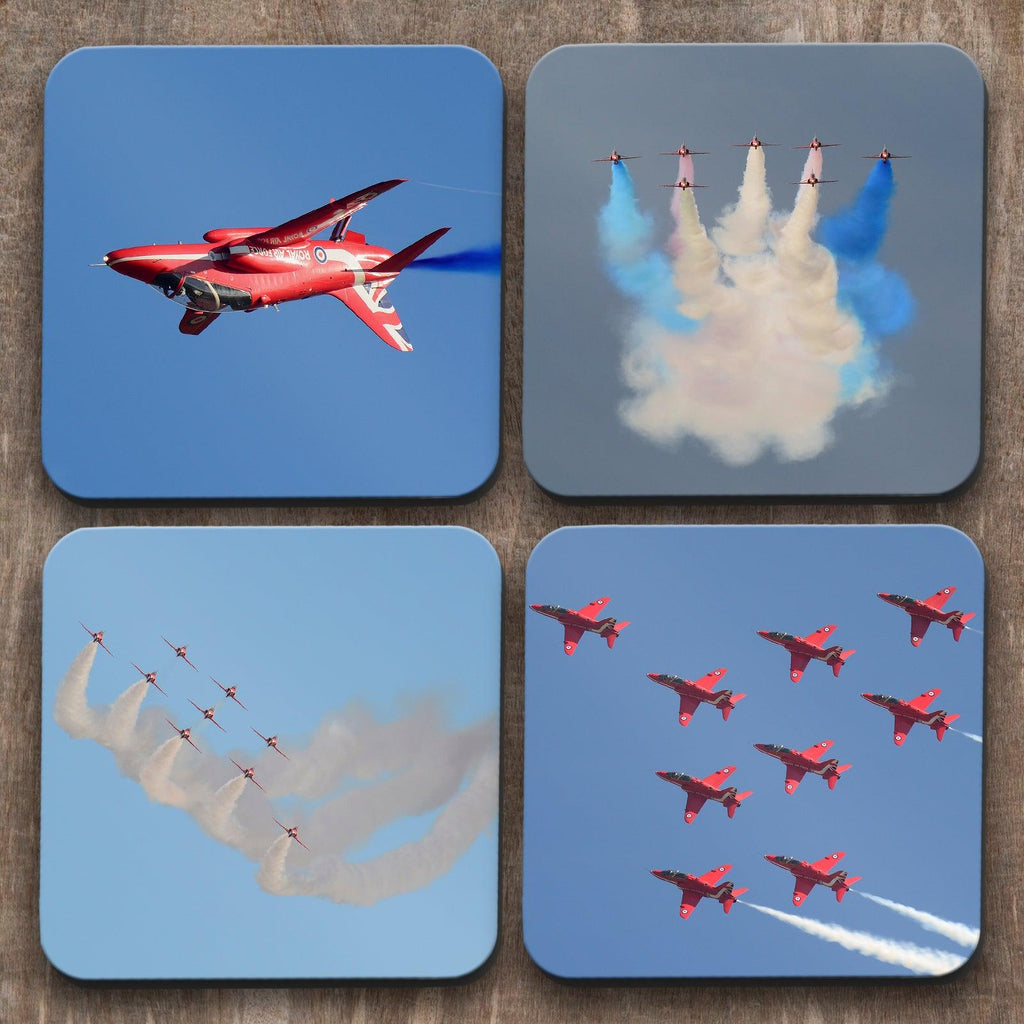 Red Arrows Jets  x 4 Coasters C0021 Cushioned Lap Trays by Yoosh