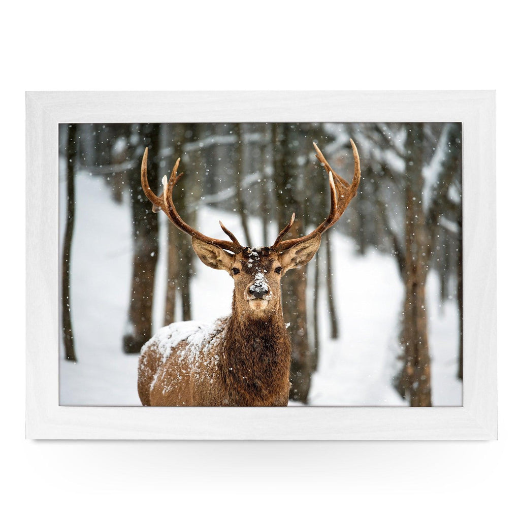 Reindeer In The Snow Lap Tray - L0572 Personalised Lap Trays