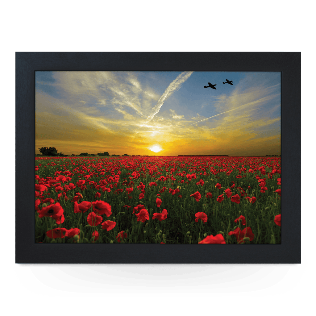 Remembrance Poppy Field Lap Tray - L612 - Cushioned Lap Trays by Yoosh