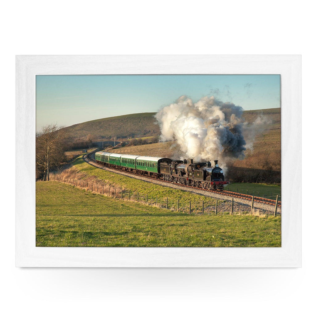 T9 and M7 Double heading on Swanage Railway Train Lap Tray - JFS00010 Personalised Lap Trays