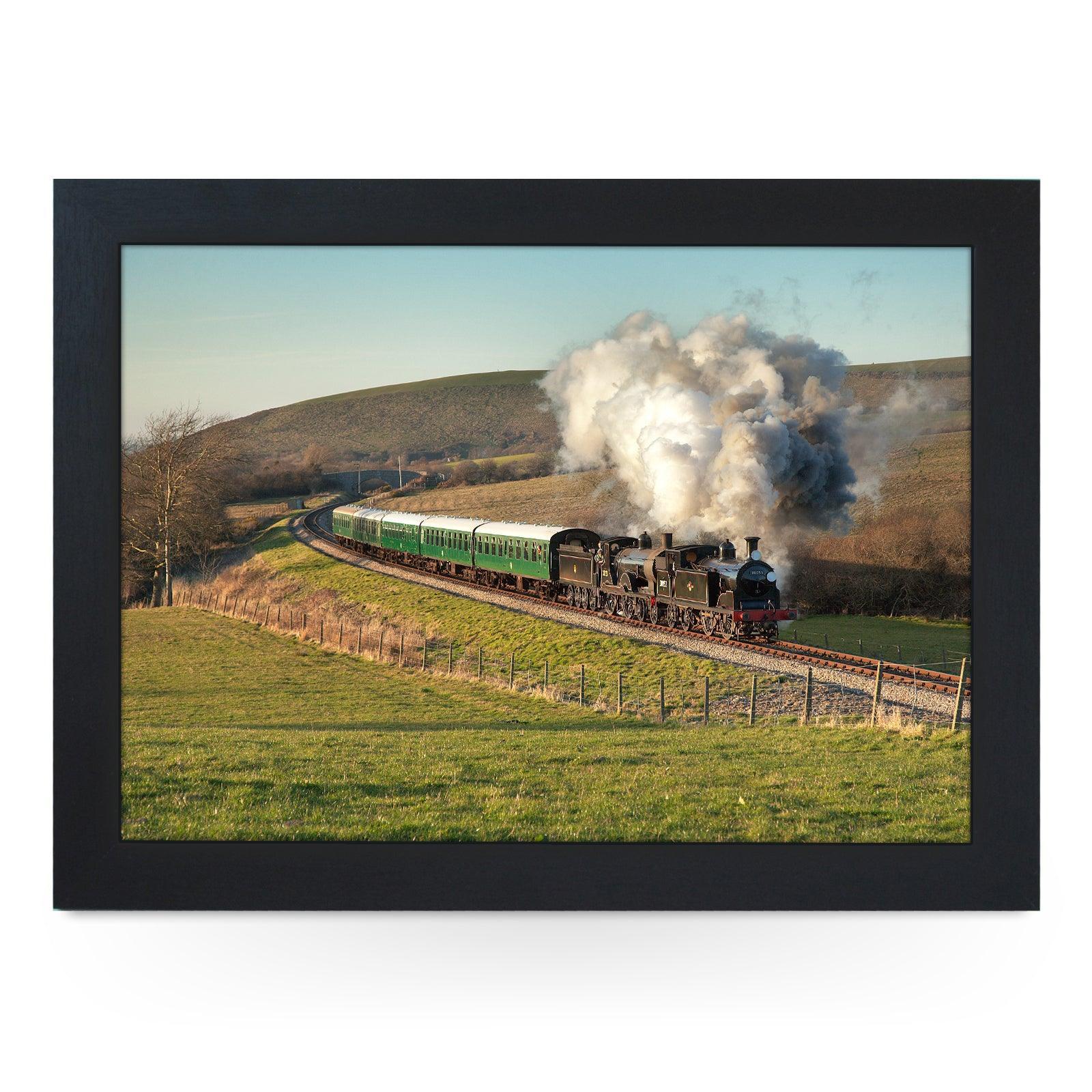 T9 and M7 Double heading on Swanage Railway Train Lap Tray - JFS00010 Personalised Lap Trays