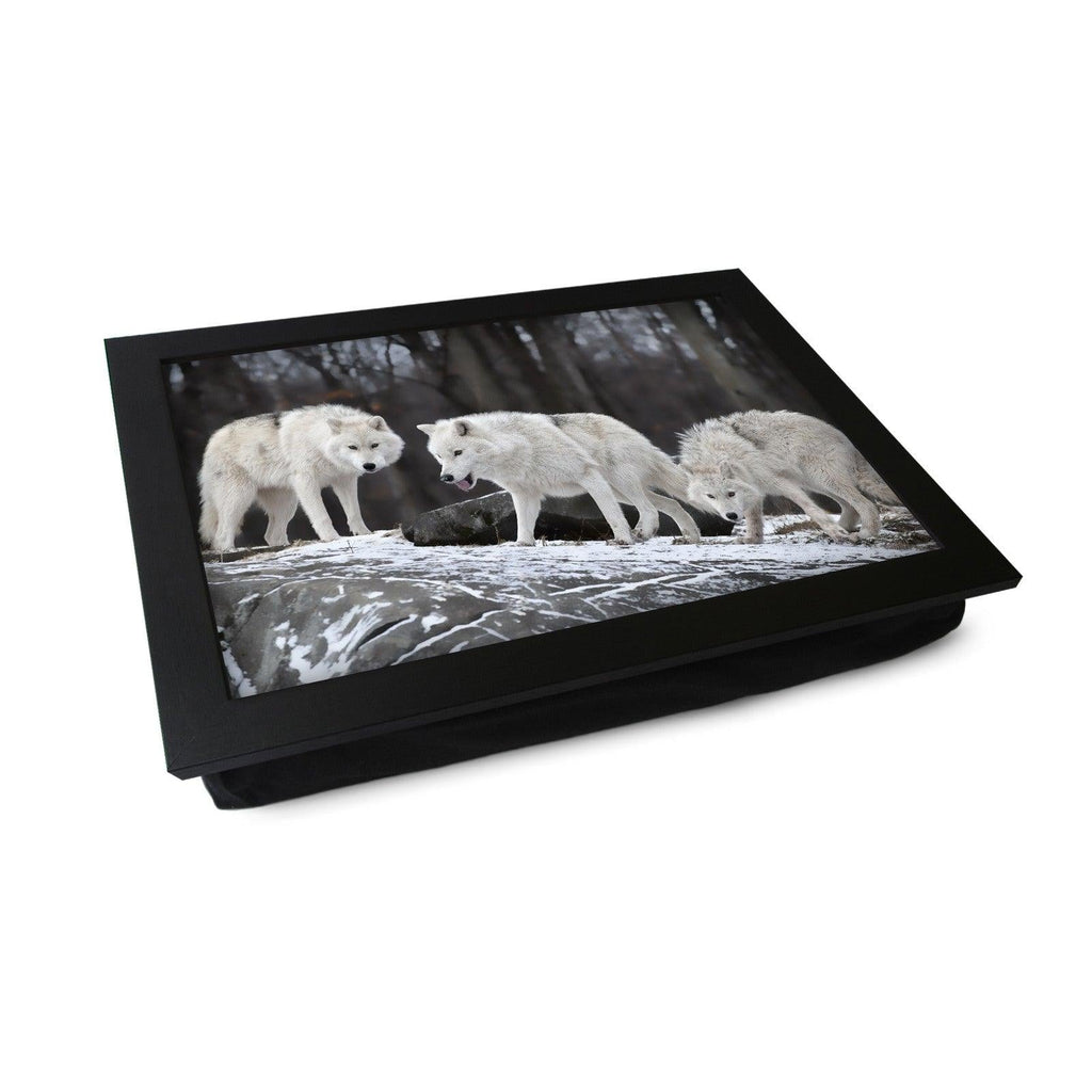 Three White Wolves Lap Tray - L0003 Personalised Lap Trays