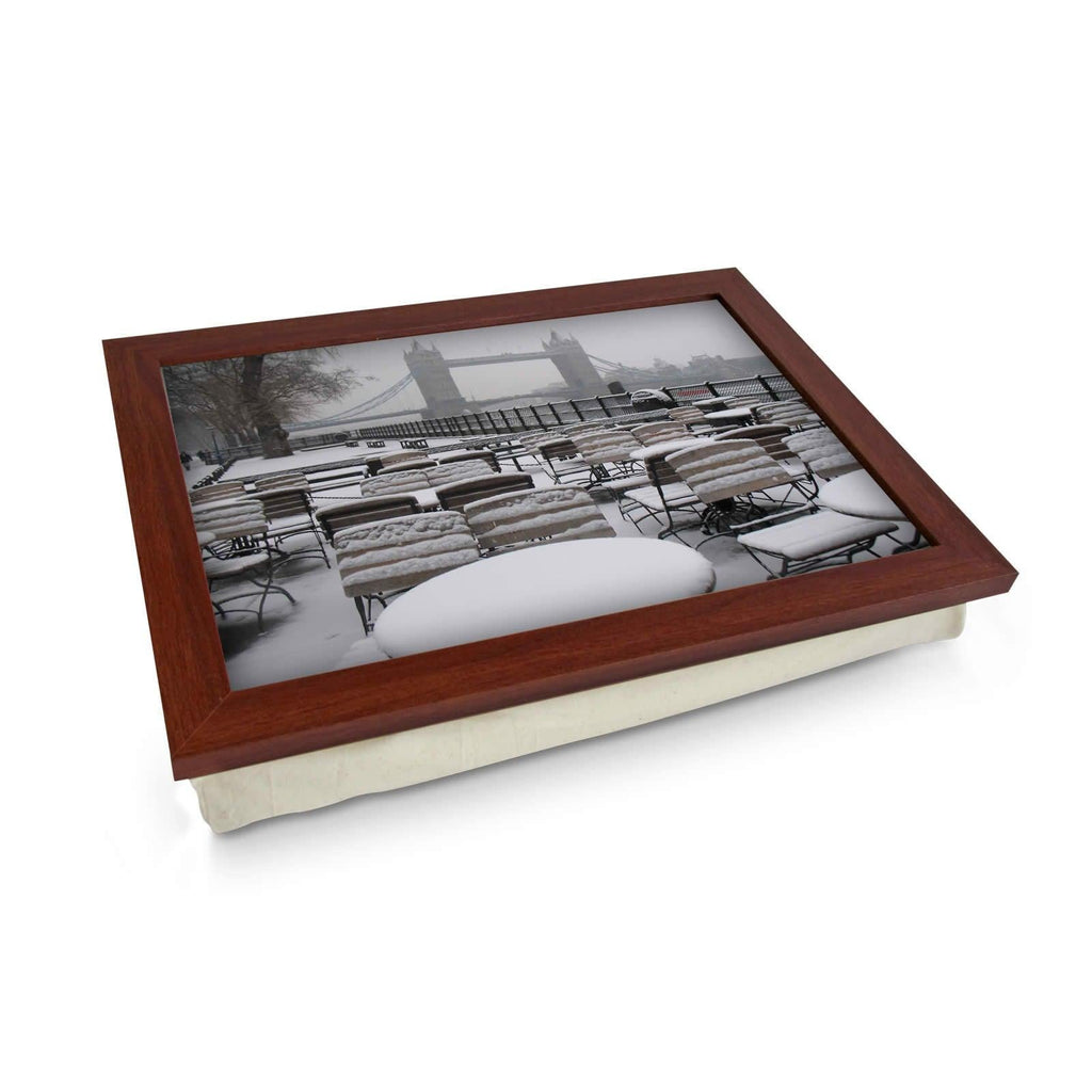 Tower Bridge in the Snow Lap Tray - L0078 Personalised Lap Trays