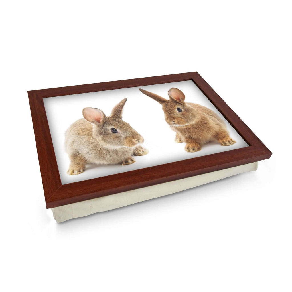Two Cute Bunnies Lap Tray - L0077 Personalised Lap Trays