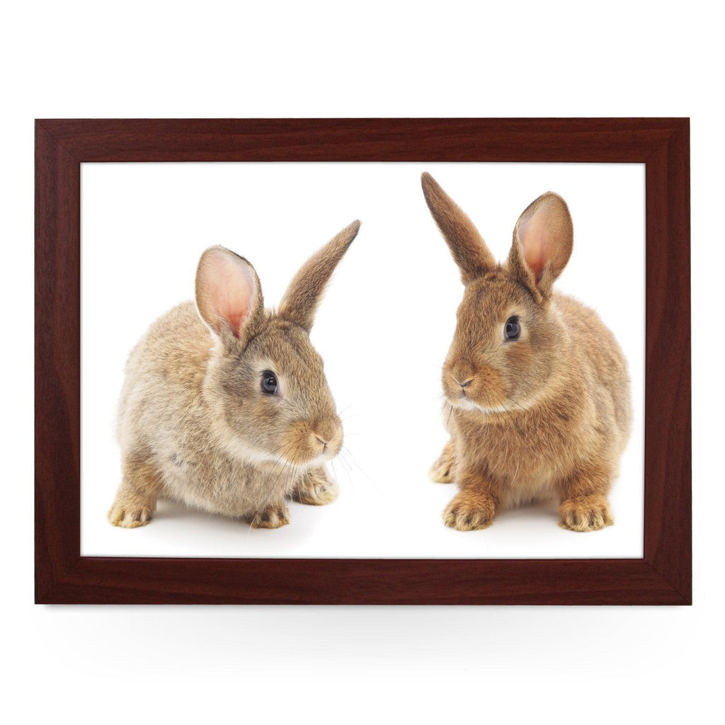 Two Cute Bunnies Lap Tray - L0077 Personalised Lap Trays
