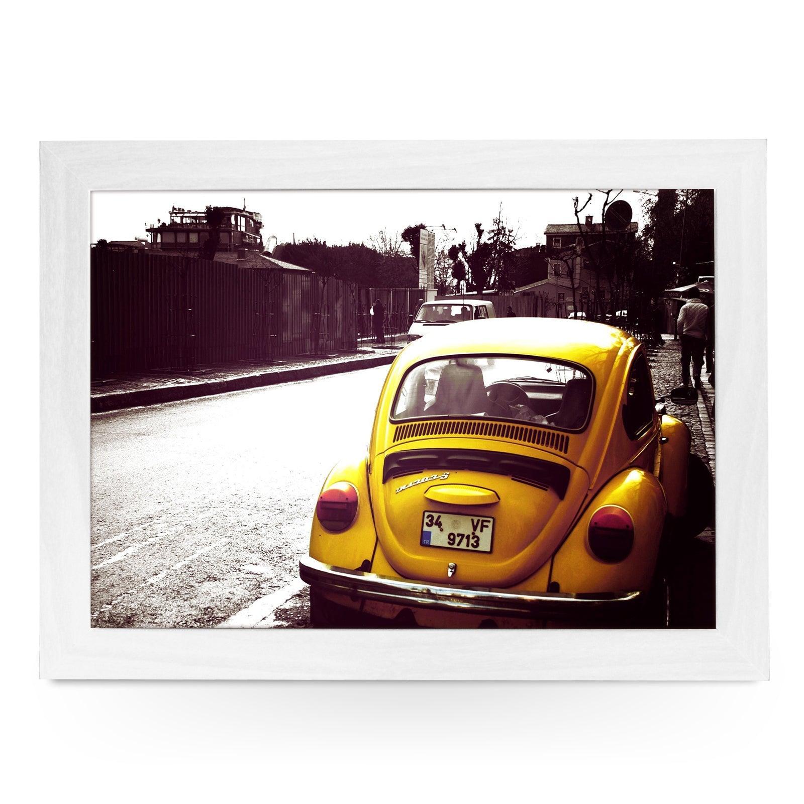 VW Beetle Yellow Lap Tray - L0236 Personalised Lap Trays