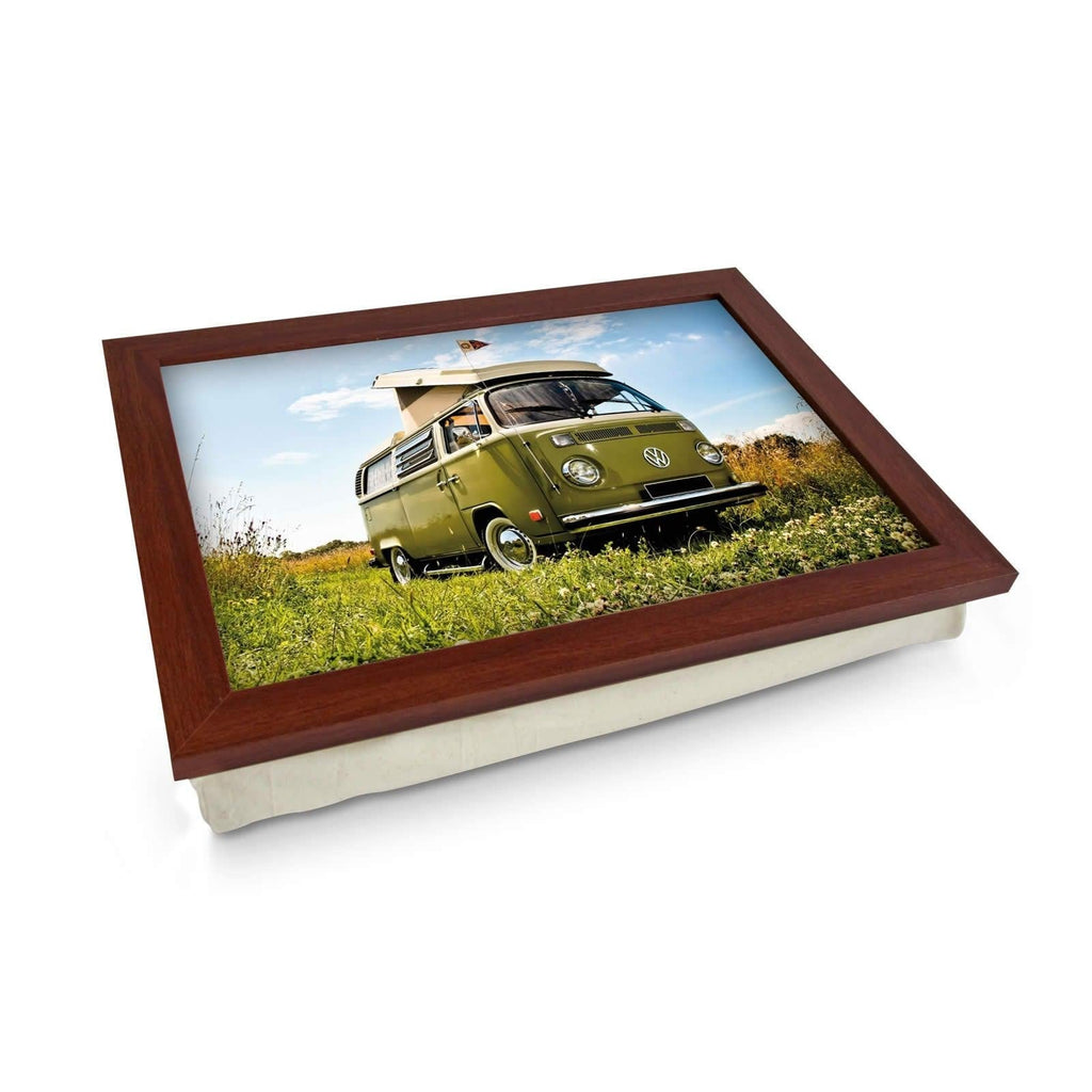 VW Camper in Green Lap Tray - L0102 Personalised Lap Trays