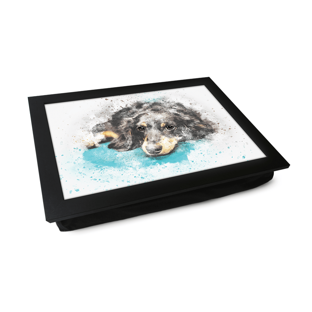 Water Coloured Dachshund Cross Lap Tray - L858 - Cushioned Lap Trays by Yoosh