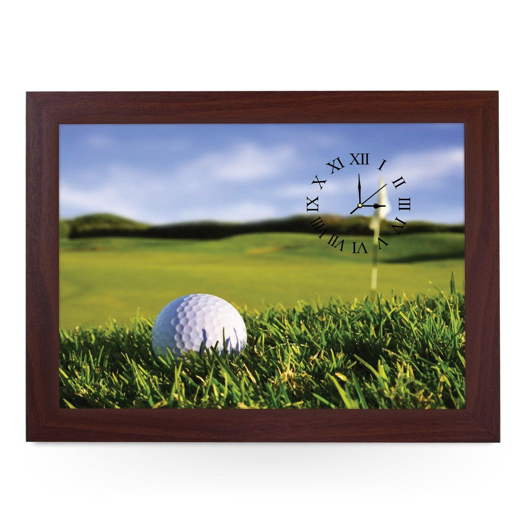 Wooden Picture Frame Clock. CL105 Golf Ball On Course Yoosh