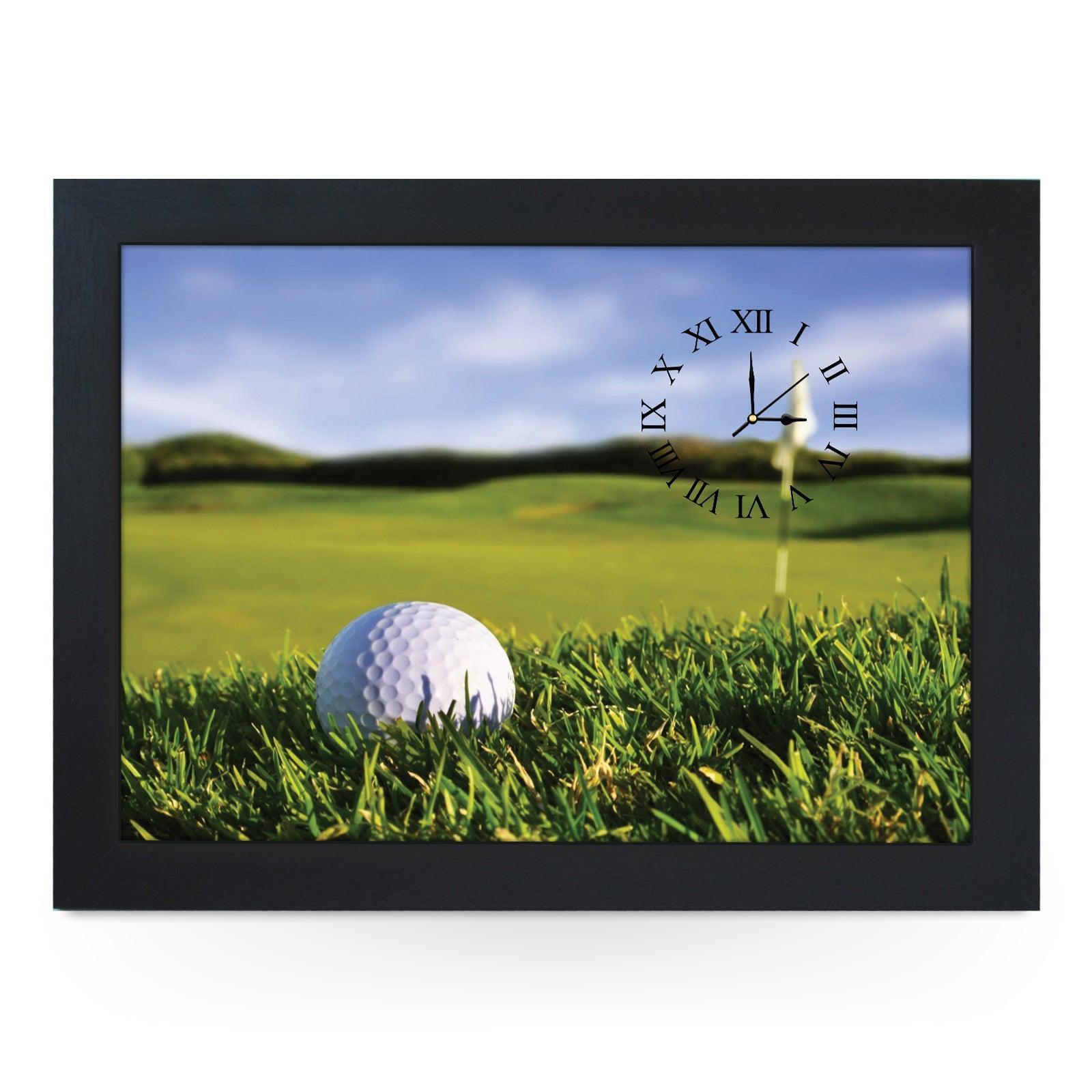 Wooden Picture Frame Clock. CL105 Golf Ball On Course Yoosh
