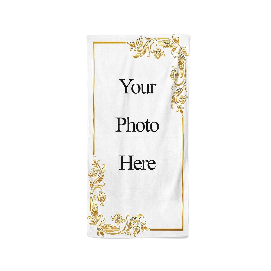 YOUR PHOTO In A Golden Frame - Beach Towel Cushioned Lap Trays by Yoosh