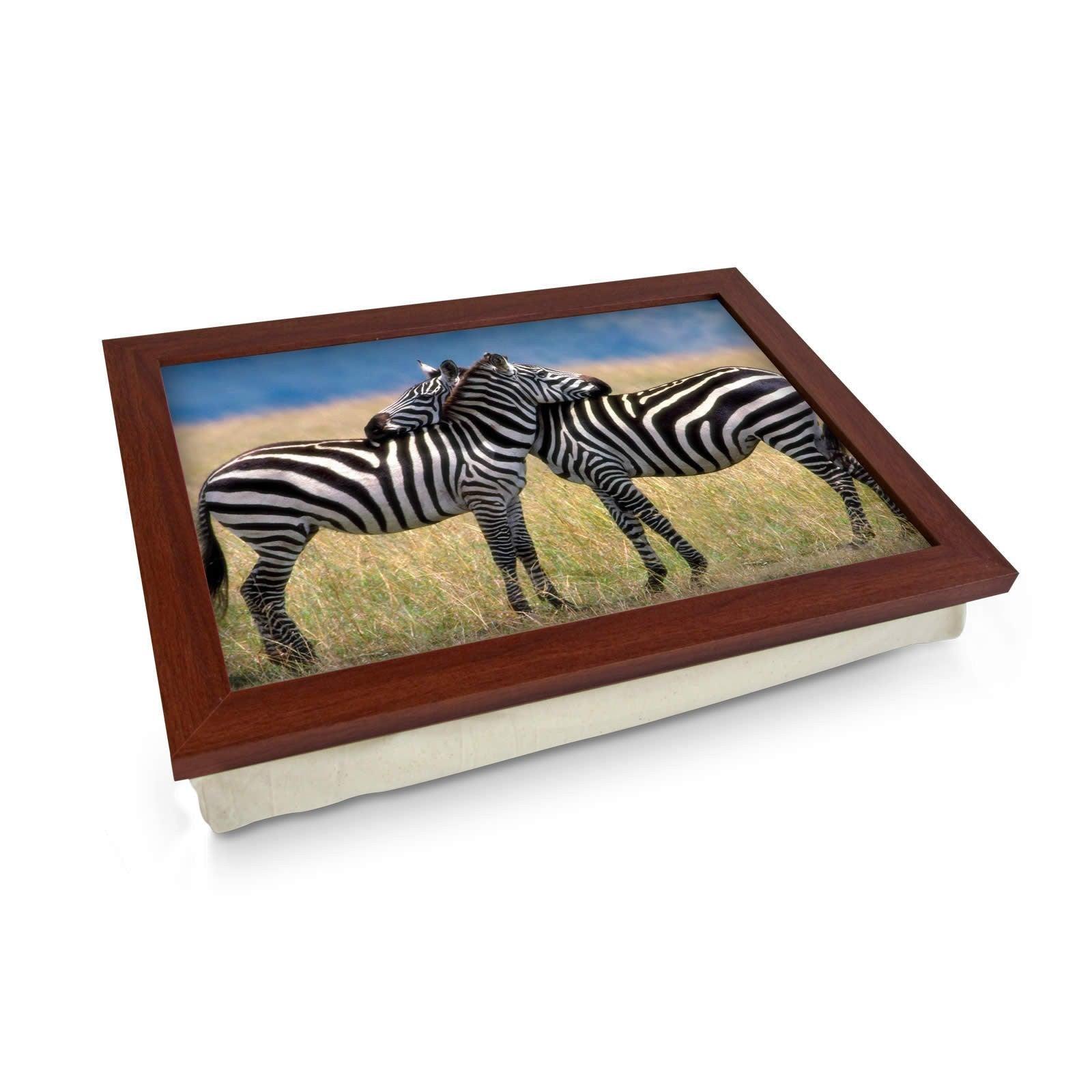 Zebra Hugging Lap Tray - L0385 Personalised Lap Trays