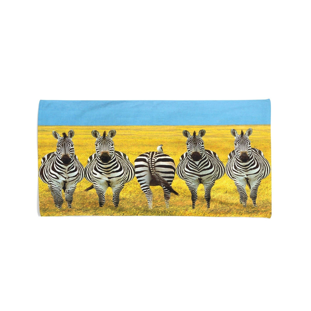 Zebras In A Field - Beach Towel Cushioned Lap Trays by Yoosh