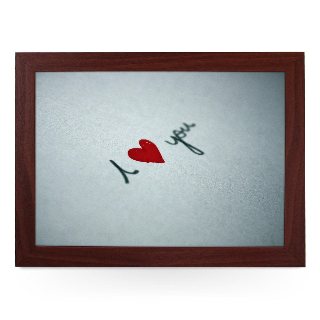 I Heart You Written On Paper Lap Tray - L0454 Personalised Lap Trays