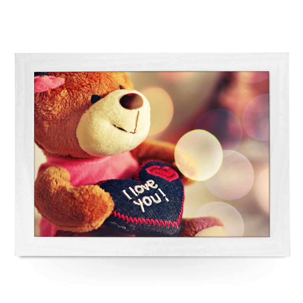 I Love You Toy Teddy Bear Lap Tray - L0452 Personalised Lap Trays